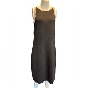 Kate Hill dark brown Dress with Pink Trim Size large